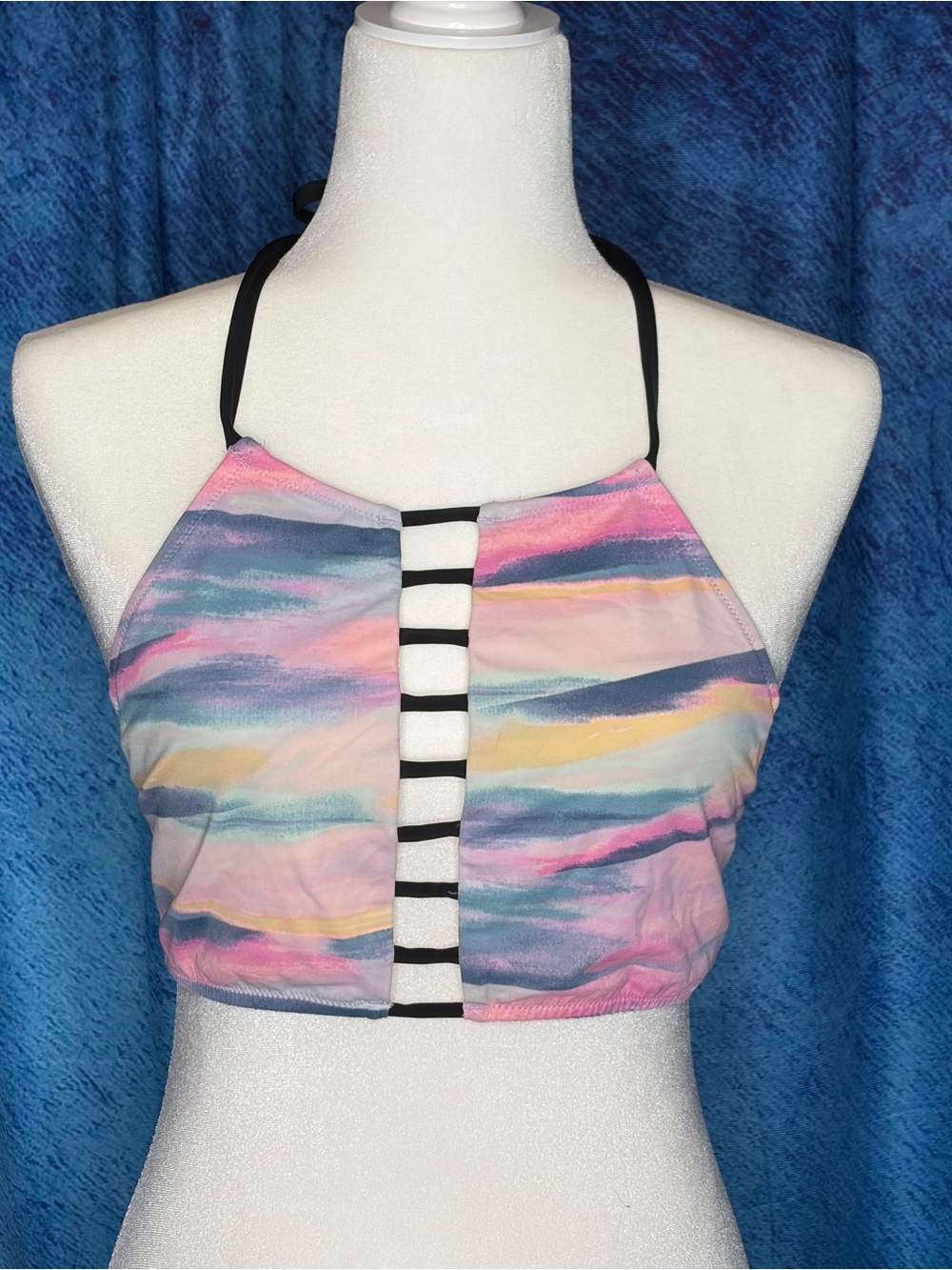 PINK Victoria's Secret Pastel Tie-Dye Halter Bikini Top
